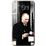 MRCİLETİSİM mrc198911 Atatürk Türk Kahvesi Kılıf HD Desen Baskılı Arka Kapak + Temperli Cam Samsung Galaxy Note 5 ile uyumlu