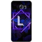 MRCİLETİSİM mrc198970 Dark Neon Yaprak L Harfi Kılıf HD Desen Baskılı Arka Kapak + Temperli Cam Samsung Galaxy Note 5 ile uyumlu