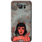 MRCİLETİSİM mrc198977 Devil Girl Kılıf HD Desen Baskılı Arka Kapak + Temperli Cam Samsung Galaxy Note 5 ile uyumlu