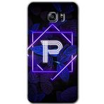 MRCİLETİSİM mrc198987 Dark Neon Yaprak P Harfi Kılıf HD Desen Baskılı Arka Kapak + Temperli Cam Samsung Galaxy Note 5 ile uyumlu