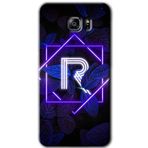 MRCİLETİSİM mrc198988 Dark Neon Yaprak R Harfi Kılıf HD Desen Baskılı Arka Kapak + Temperli Cam Samsung Galaxy Note 5 ile uyumlu