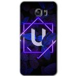 MRCİLETİSİM mrc198992 Dark Neon Yaprak U Harfi Kılıf HD Desen Baskılı Arka Kapak + Temperli Cam Samsung Galaxy Note 5 ile uyumlu