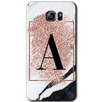 MRCİLETİSİM mrc199348 Pembe Mermer Desenli A Harfi Kılıf HD Desen Baskılı Arka Kapak Samsung Galaxy Note 5 ile uyumlu