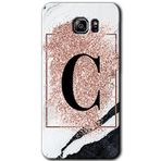 MRCİLETİSİM mrc199350 Pembe Mermer Desenli C Harfi Kılıf HD Desen Baskılı Arka Kapak Samsung Galaxy Note 5 ile uyumlu