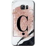 MRCİLETİSİM mrc199351 Pembe Mermer Desenli Ç Harfi Kılıf HD Desen Baskılı Arka Kapak Samsung Galaxy Note 5 ile uyumlu