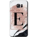 MRCİLETİSİM mrc199353 Pembe Mermer Desenli E Harfi Kılıf HD Desen Baskılı Arka Kapak Samsung Galaxy Note 5 ile uyumlu