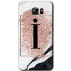 MRCİLETİSİM mrc199357 Pembe Mermer Desenli İ Harfi Kılıf HD Desen Baskılı Arka Kapak Samsung Galaxy Note 5 ile uyumlu