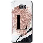 MRCİLETİSİM mrc199362 Pembe Mermer Desenli L Harfi Kılıf HD Desen Baskılı Arka Kapak Samsung Galaxy Note 5 ile uyumlu