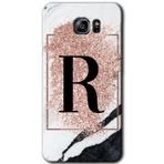 MRCİLETİSİM mrc199368 Pembe Mermer Desenli R Harfi Kılıf HD Desen Baskılı Arka Kapak Samsung Galaxy Note 5 ile uyumlu