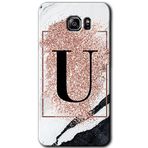 MRCİLETİSİM mrc199373 Pembe Mermer Desenli U Harfi Kılıf HD Desen Baskılı Arka Kapak Samsung Galaxy Note 5 ile uyumlu