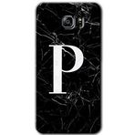 MRCİLETİSİM mrc199440 Siyah Mermer Desenli P Harfi Kılıf HD Desen Baskılı Arka Kapak Samsung Galaxy Note 5 ile uyumlu