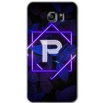 MRCİLETİSİM mrc199537 Dark Neon Yaprak P Harfi Kılıf HD Desen Baskılı Arka Kapak Samsung Galaxy Note 5 ile uyumlu
