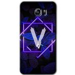 MRCİLETİSİM mrc199544 Dark Neon Yaprak V Harfi Kılıf HD Desen Baskılı Arka Kapak Samsung Galaxy Note 5 ile uyumlu