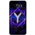 MRCİLETİSİM mrc199545 Dark Neon Yaprak Y Harfi Kılıf HD Desen Baskılı Arka Kapak Samsung Galaxy Note 5 ile uyumlu