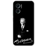 MRCİLETİSİM mrc201658 Atatürk İmza Kılıf HD Desen Baskılı Arka Kapak Xiaomi Redmi Note 11E ile uyumlu
