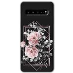 MRCİLETİSİM mrc201933 Retro Çiçek 1 Kılıf HD Desen Baskılı Arka Kapak + Temperli Cam Samsung Galaxy S10 Plus ile uyumlu