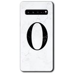 MRCİLETİSİM mrc202146 Beyaz Mermer Desenli O Harf Kılıf HD Desen Baskılı Arka Kapak + Temperli Cam Samsung Galaxy S10 Plus Kılıf HD Desen Baskı Arka Kapak + TemperliCam ile uyumlu