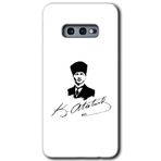 MRCİLETİSİM mrc20247 Kemal Atatürk İmza Kılıf Baskılı Kapak 5D Tam Kaplayan Cam Samsung Galaxy S10e ile uyumlu