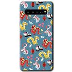 MRCİLETİSİM mrc202564 Funky Dragon Kılıf HD Desen Baskılı Arka Kapak Samsung Galaxy S10 Plus ile uyumlu