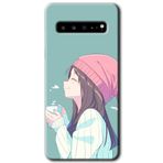 MRCİLETİSİM mrc202613 Happy Girl Kılıf HD Desen Baskılı Arka Kapak Samsung Galaxy S10 Plus ile uyumlu