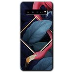 MRCİLETİSİM mrc202712 Flamingo Yaprak Kılıf HD Desen Baskılı Arka Kapak Samsung Galaxy S10 Plus ile uyumlu
