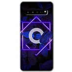 MRCİLETİSİM mrc202823 Dark Neon Yaprak O Harfi Kılıf HD Desen Baskılı Arka Kapak Samsung Galaxy S10 Plus ile uyumlu