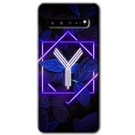 MRCİLETİSİM mrc202845 Dark Neon Yaprak Y Harfi Kılıf HD Desen Baskılı Arka Kapak Samsung Galaxy S10 Plus ile uyumlu
