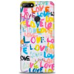 MRCİLETİSİM (mrc20509) Tam Ekran Koruyucu Kılıf HD Baskılı Kılıf Love Love Huawei Y7 2018 ile uyumlu