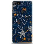 MRCİLETİSİM (mrc20517) Tam Ekran Koruyucu Kılıf HD Baskılı Kılıf Notalar ve Kalpler Huawei Y7 2018 ile uyumlu