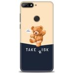 MRCİLETİSİM (mrc20538) Tam Ekran Koruyucu Kılıf HD Baskılı Kılıf Take Risk Huawei Y7 2018 ile uyumlu
