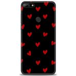 MRCİLETİSİM (mrc20575) Tam Ekran Koruyucu Kılıf HD Baskılı Kılıf Kırmızı Kalpler Huawei Y7 2018 ile uyumlu