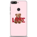 MRCİLETİSİM (mrc20610) Tam Ekran Koruyucu Kılıf HD Baskılı Kılıf Love Bear Huawei Y7 2018 ile uyumlu