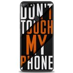 MRCİLETİSİM (mrc20615) Tam Ekran Koruyucu Kılıf HD Baskılı Kılıf Dont Touch Huawei Y7 2018 ile uyumlu