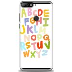 MRCİLETİSİM (mrc20629) Tam Ekran Koruyucu Kılıf HD Baskılı Kılıf Alfabe Huawei Y7 2018 ile uyumlu