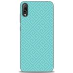 MRCİLETİSİM (mrc20688) Tam Ekran Koruyucu Kılıf HD Baskılı Kılıf Mavi Mozaik Huawei Y7 Prime 2019 ile uyumlu