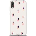MRCİLETİSİM (mrc20695) Tam Ekran Koruyucu Kılıf HD Baskılı Kılıf Pembe Lacivert Huawei Y7 Prime 2019 ile uyumlu