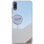 MRCİLETİSİM (mrc20698) Tam Ekran Koruyucu Kılıf HD Baskılı Kılıf Hello GoodBye Huawei Y7 Prime 2019 ile uyumlu