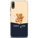 MRCİLETİSİM (mrc20706) Tam Ekran Koruyucu Kılıf HD Baskılı Kılıf Take Risk Huawei Y7 Prime 2019 ile uyumlu