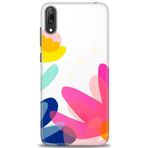 MRCİLETİSİM (mrc20719) Tam Ekran Koruyucu Kılıf HD Baskılı Kılıf Çiçekk Huawei Y7 Prime 2019 ile uyumlu