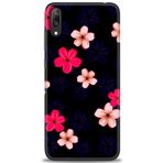 MRCİLETİSİM (mrc20726) Tam Ekran Koruyucu Kılıf HD Baskılı Kılıf Pembe Mavi Çiçekler Huawei Y7 Prime 2019 ile uyumlu