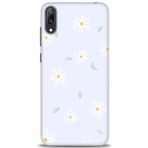 MRCİLETİSİM (mrc20728) Tam Ekran Koruyucu Kılıf HD Baskılı Kılıf Beyaz Papatyalar Huawei Y7 Prime 2019 ile uyumlu