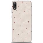 MRCİLETİSİM (mrc20731) Tam Ekran Koruyucu Kılıf HD Baskılı Kılıf Kahve Kalpler Huawei Y7 Prime 2019 ile uyumlu