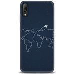 MRCİLETİSİM (mrc20740) Tam Ekran Koruyucu Kılıf HD Baskılı Kılıf Uçak ve Dünya Huawei Y7 Prime 2019 ile uyumlu