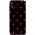 MRCİLETİSİM (mrc20743) Tam Ekran Koruyucu Kılıf HD Baskılı Kılıf Kırmızı Kalpler Huawei Y7 Prime 2019 ile uyumlu