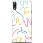 MRCİLETİSİM (mrc20751) Tam Ekran Koruyucu Kılıf HD Baskılı Kılıf Renkli Çizgiler Huawei Y7 Prime 2019 ile uyumlu