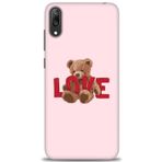 MRCİLETİSİM (mrc20778) Tam Ekran Koruyucu Kılıf HD Baskılı Kılıf Love Bear Huawei Y7 Prime 2019 ile uyumlu