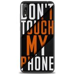 MRCİLETİSİM (mrc20783) Tam Ekran Koruyucu Kılıf HD Baskılı Kılıf Dont Touch Huawei Y7 Prime 2019 ile uyumlu