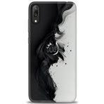 MRCİLETİSİM (mrc20789) Tam Ekran Koruyucu Kılıf HD Baskılı Kılıf Siyah ve Beyaz Huawei Y7 Prime 2019 ile uyumlu