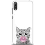 MRCİLETİSİM (mrc20793) Tam Ekran Koruyucu Kılıf HD Baskılı Kılıf Cat Huawei Y7 Prime 2019 ile uyumlu