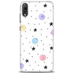 MRCİLETİSİM (mrc20805) Tam Ekran Koruyucu Kılıf HD Baskılı Kılıf Yıldız ve Daireler Huawei Y7 Prime 2019 ile uyumlu